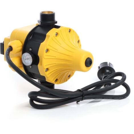 Wiltec Pressostat EPC-5 avec 1 Câble et prise – 175 x 185 x 150 mm – 230 V – 10 bars – Réseaux d’eaux domestiques & Pompes monophasées – Anti-marche à sec