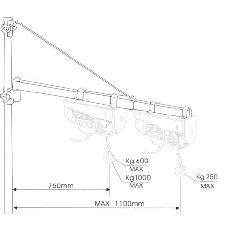 Bras de levage 600 kg, acier de levage bras, 600 kg électrique bras de grue  de support pour bras de grue pour treuil : : Commerce, Industrie  et Science