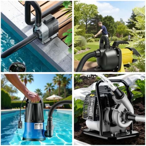 Wiltec Tuyau d'aspiration noir – 5 m / Ø 50 mm (2") / 435 g/m – avec Spirale de renforcement – Tube souple sans pression en PVC – pour Arrosage Irrigation Jardinage Évacuation Refoulement