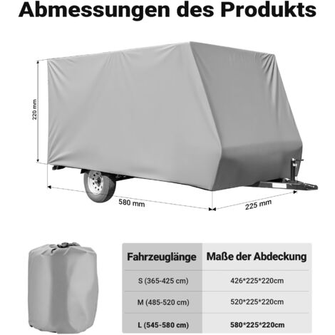 GreenYard Bâche Protection Caravane Taille L 610x250x220 Cm – Housse Camping-Car Anti-poussière Imperméable Respirante, Avec Sac