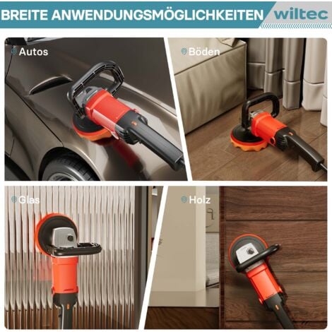 Wiltec Machine Polir Meuleuse 1200W 3000 tr./min Pochette Polisseuse 6 Niveaux Ponceuse rotative