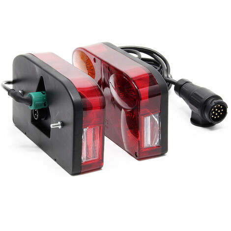 Kit feu remorque voiture : 2 feux arrières DPT 35 + câble 5,5 m à 13  broches + 2 feux gabarit LED DPT 15
