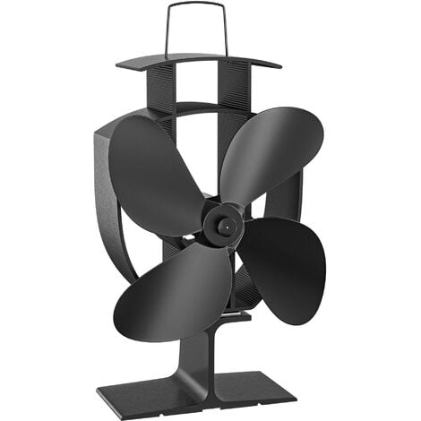 Pitt & Co.® Ventilateur de poêle pour poêle à bois Ventilateur de cheminée  Noir