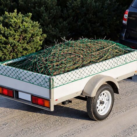 XPOtool Filet Remorque 4x4 m Maille 45x45mm Épaisseur 3 m Vert Polypropylène résistant Transport Sécurité Charge Protection Sécuritaire Anti-Chute