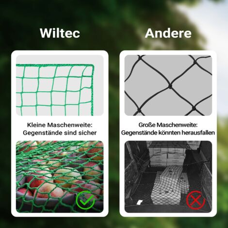 Filet De Remorque Protection 3,5x2,5m Maille 45x45mm Épaisseur 3mm Vert - Polypropylène Résistant Anti-Chute