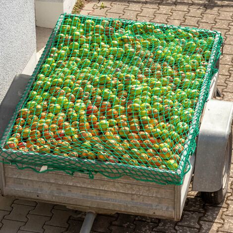 XPOtool Filet Remorque 3x3 m 45x45mm Épaisseur 3 m Vert Polypropylène résistant Transport Sécurité Charge Protection Sécuritaire Anti-Chute