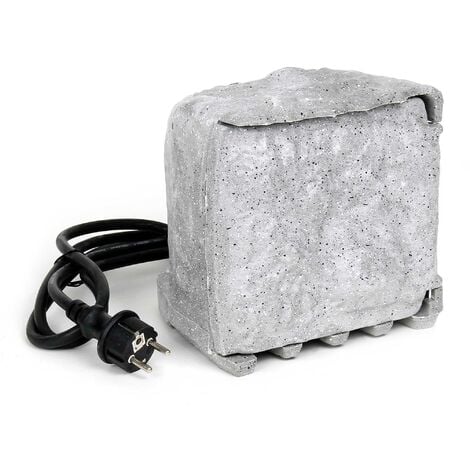 Prise De Jardin Quadruple Extérieure WilTec - Design Pierre - IP44 - Câble 5 M - 3680W - 220-240V