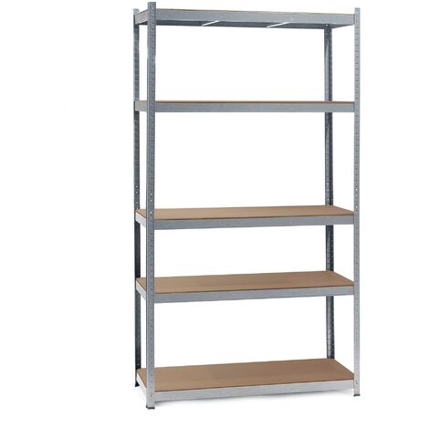 Wiltec – Étagère galvanisée emboîtable 100x60x200 cm – 5 niveaux – Charge 200 kg/niveau – Pour atelier et entrepôt