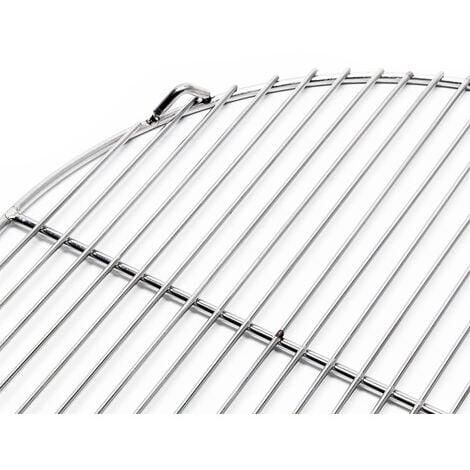 Wiltec Grille BBQ Ronde Ø 64,5cm Acier affiné V2A Barbecue Charbon de bois /à gaz Grillade Cuisson Terrasse Jardin Plancha Viande Légumes