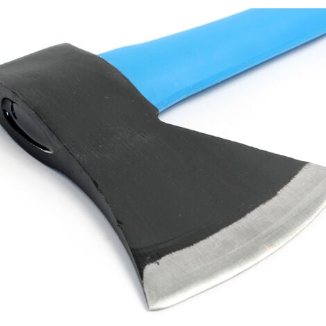Wiltec Hache à fendre – 470 x 160 x 30 mm – tête 1000 g, manche 450 mm – lame en acier carbone, manche en fibre de verre – Fendeur de bois de chauffage, Sylviculture, Jardin, Camping