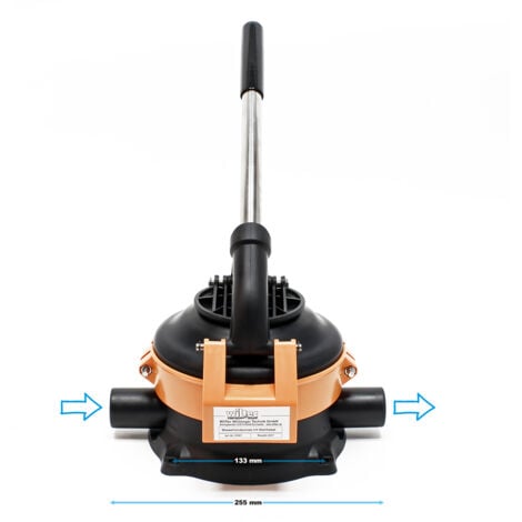 Wiltec Pompe à eau manuelle – 250 x 210 x 210 mm – 70 l/min – Refoulement max. 4 m – avec Levier en acier inoxydable – Raccord tuyau Ø 38 mm – Arrosage Irrigation Jardinage Relevage Puisard Drainage