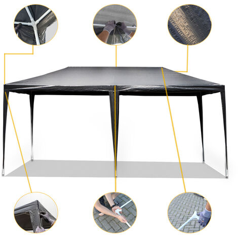 Pavillon De Jardin Wiltec 3x6 M - Tonnelle Avec Protection UV 50+, Côtés Enroulables, Pour Terrasse, Fêtes, Festivals