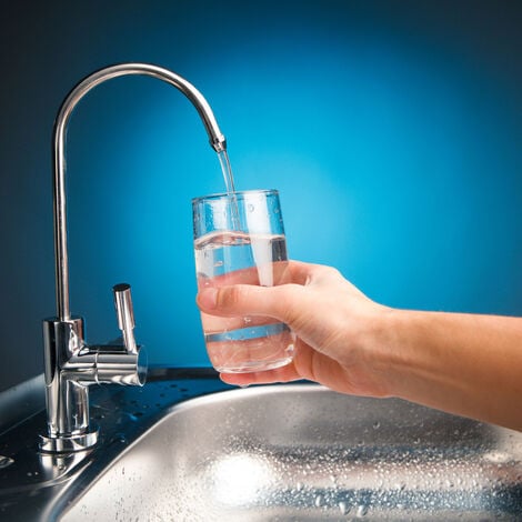Naturewater Robinet d'eau pour évier – 140 x 29 x 350 mm – raccord 6,35 mm / 1/4" – 300 l/h – modèle design II D-13 – Chromé – pour Système Osmose Inverse (RO) Filtration Osmoseur