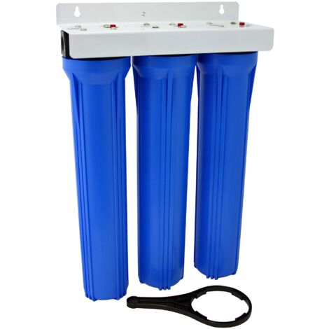 Naturewater NW-BRK03 Filtre à Eau potable à 3 Étapes – 380 x 155 x 610 mm – 20 (508 mm) / 5 µ – avec Cartouche Sédiments, Bloc charbon actif et Raccords 3/4" (20,16 mm) – Purification Filtration"