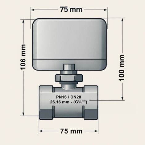 Vanne 3 voies motorisée Motovanne Électrovanne de zone à bille chauffage DN20 26.9 mm (3/4") 220VAC