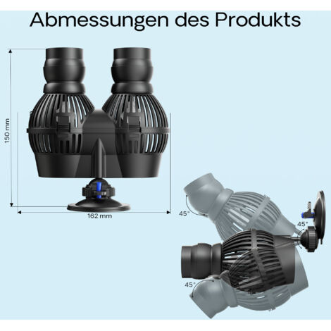 SunSun JVP-101A Pompe de brassage Wavemaker, 3000 l/h 6 W, fixation par ventouse, pour aquarium