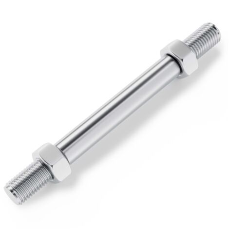 Wiltec Axe de roue de brouette standard – taille 160 x 20 mm – capacité de charge 120 kg – pour Roue Pneu avec Largeur de moyeu de 120 mm – Essieu Arbre Fusée