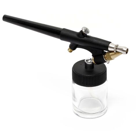 Wiltec Pistolet aérographe professionnel Modèle 138 – Action simple SA – avec Buse 0,8 mm – Godet 20 ml – Tatouage, bronzage, maquillage, modélisme airbrush