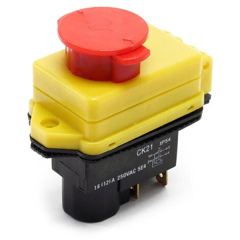 Wiltec Interrupteur de mise en marche et arrêt d'urgence – 72 x 41 x 75 mm – pour pompe diesel auto-amorçante / à fuel TP04032 / TP04013 – Pièce de rechange détachée