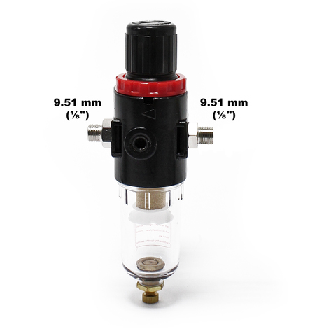 Régulateur de pression d’air & séparateur d’eau et manomètre jusqu’à 7 bar 2x 9,51mm (1/8)