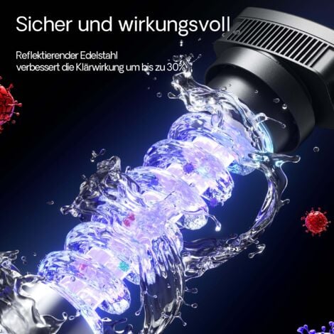 SunSun CUV-324 Stérilisateur Clarificateur de bassins ou d’étang - débit max. 5000 l/h - avec Lampe rayons UV-C 24 W + Miroir inox - pour Poissons et plantes aquatiques - Cours d’eau en hélice