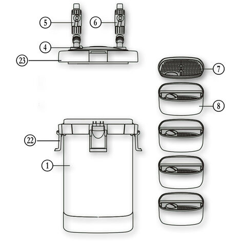 SunSun Ersatzteil für HW-402B Aquarium Außenfilter - Pumpenwelle, Impeller für Aquariumfilter