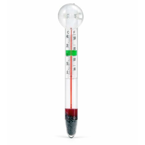 SunSun WDJ-02 Thermomètre pour aquariums, Thermomètre flottant en verre pour Aquariums avec Ventouse