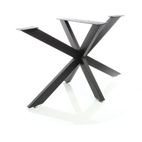 Pied de Table Spider Piètement en Acier 43x58x98cm Forme Araignée en Noir Support Surface Travail