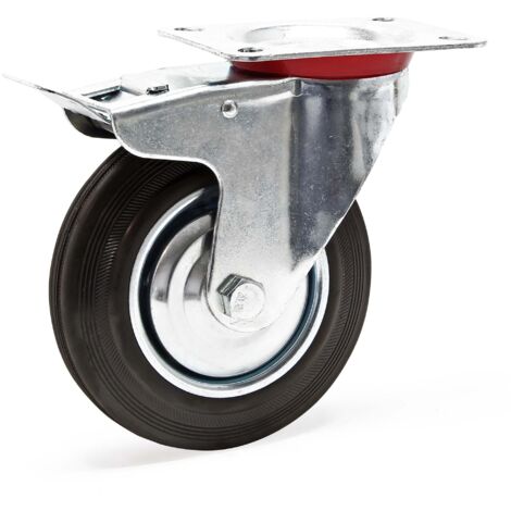 Roulette Valise Wiltec Roulette Pivotante En Plastique U2013 200 Mm U2013 Capacitu00e9 De Charge Roue De Brouette