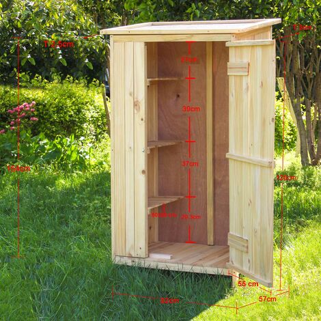 Armoire de jardin en bois - 175 x 83 cm - hauteur 215 cm - Merina
