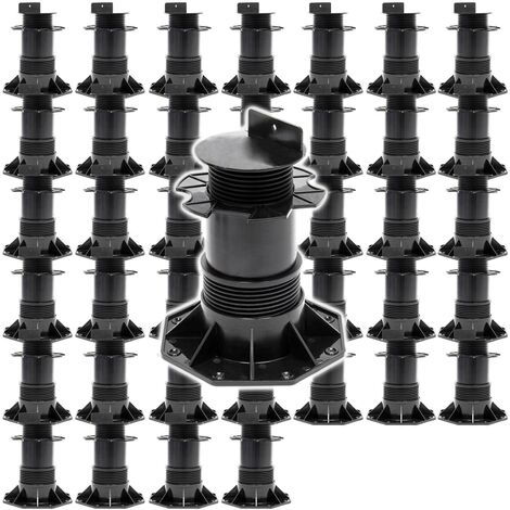 Xpotool – Lot de 50 plots terrasse réglables 140-210 mm – Charge 2700 kg – Polypropylène résistant aux intempéries – Pour dalles et lambourdes