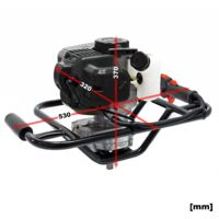 Tarière Thermique à Essence WilTec 1,9CV - Perceuse Sol Pour Clôture, Jardinage - Moteur 52cm³