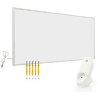 Wiltec Kit Panneau chauffant infrarouge avec themostat – 850 W – 1220 x 770 x 15 mm – Chauffage IR électrique mural – Émetteur Radiateur à Rendement efficace