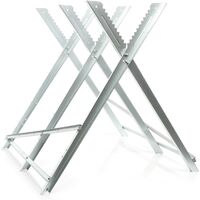 Wiltec – Tréteau de sciage pliant porte bûche – Acier galvanisé – Capacité 100 kg – Dimensions 790 x 810 x 800 mm – 3 supports dentés pour coupe précise