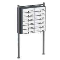 Wiltec – Boîte aux lettres sur pieds 12 compartiments verrouillables – Acier galvanisé avec revêtement en poudre – Dimensions 945 x 270 x 1500 mm – Pour courrier sécurisé