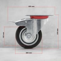 Wiltec Jeu 4x Roulette Pivotante Blocage Double – 100 Mm – Capacité