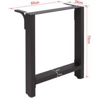 Pieds de table en Profil carré 60x72cm Revêtement en poudre Noir Piètement Meuble Support Table