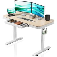 Wiltec – Bureau assis-debout réglable 720-1200 mm – Taille 1180 x 600 mm – Moteur avec USB-A et USB-C – Anticollision et rappel ergonomique