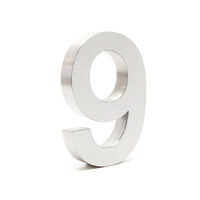 Plaque Numéro Maison Chiffre "9" 3D 20cm Acier inoxydable Résistant Intempéries Matériel Fixation