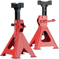 Wiltec – Lot de 2 chandelles de levage 2T – Hauteur réglable 280-425 mm – Sécurité double verrouillage – Stabilité optimale