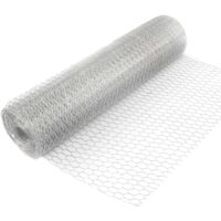 Wiltec Grillage de volière Acier Galvanisé – Mailles 25 mm Hexagonal Hauteur 1 m Longueur 25 m Fil Ø 0,7 mm – Lapin Grillage à poule Grillage animaux Terrasse Jardin Clôture Enclos