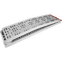 TRMLBE Lot De 2 Rampes D'Accès Pliable Aluminium 400kg - Antidérapantes Pour Moto, Quad, Remorque Avec Poignées