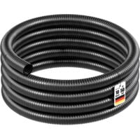 Wiltec Tuyau d'aspiration noir – 10 m / Ø 50 mm (2") / 435 g/m – avec Spirale de renforcement – Tube souple sans pression en PVC – pour Arrosage Irrigation Jardinage Évacuation Refoulement