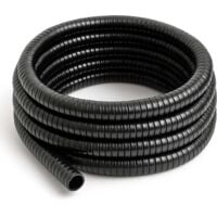 Wiltec Tuyau d'aspiration noir - 5 m / Ø 25 mm (1") / 180 g/m - avec Spirale de renforcement - Tube souple en PVC sans pression - pour Irrigation Arrosage Jardinage Évacuation Refoulement