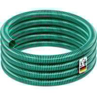 Wiltec Tuyau d'aspiration vert – 5 m / Ø 50 mm (2") – avec Spirale de renforcement – Tube à pression souple en PVC – pour Arrosage Irrigation Jardinage Évacuation Refoulement