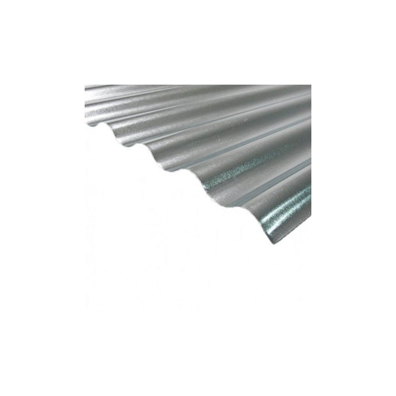Plaque de toiture petite onde acier gris l.0.9 x L.2 m, ep.0.5 mm