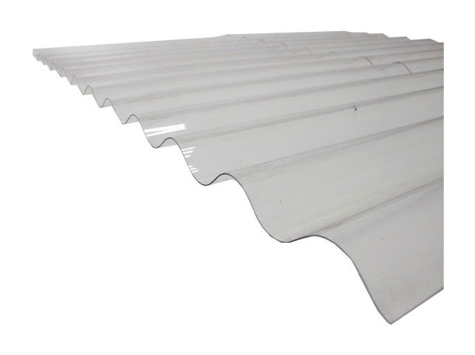 Plaque polycarbonate ondulée translucide (PO 76/18 - petite onde) - Coloris - Translucide, Largeur totale de la plaque - 90cm, Longueur totale de la plaque - 2m