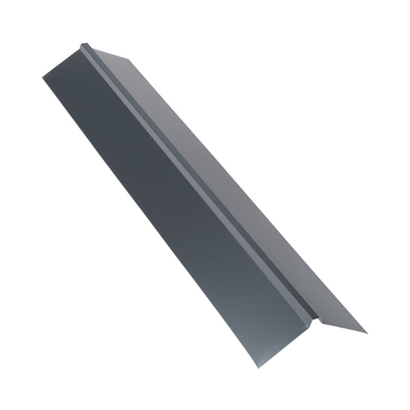Faîtière double pan 1 m pour plaque nervurée acier laqué - Coloris - Gris anthracite RAL 7016, Longueur - 1 m
