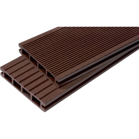 Lame terrasse bois composite alvéolaire Dual - Coloris - Chocolat, Epaisseur - 25mm, Largeur - 14 cm, Longueur - 120 cm