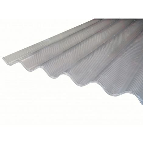 Plaque de polycarbonate ondulé alvéolaire 6mm GO (grande onde 177/51 mm) - Coloris - Clair, Epaisseur - 6 mm, Largeur totale de la plaque - 92cm, Longueur totale de la plaque - 1.52m